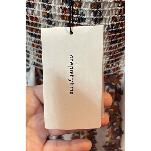 O.P.T One‎ Pretty Time Daphne Large Floral Smocked Short Sleeve Maxi Dress NEW - Picture 7 of 11